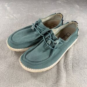 Hey Dude Wendy Stretch Fleece Sea Blue Sneakers Shoes Women Size 8